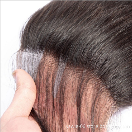 Wholesale Unprocessed Weave Closures, Raw Indian Virgin Hair 5x5 Lace Closure With Baby Hair